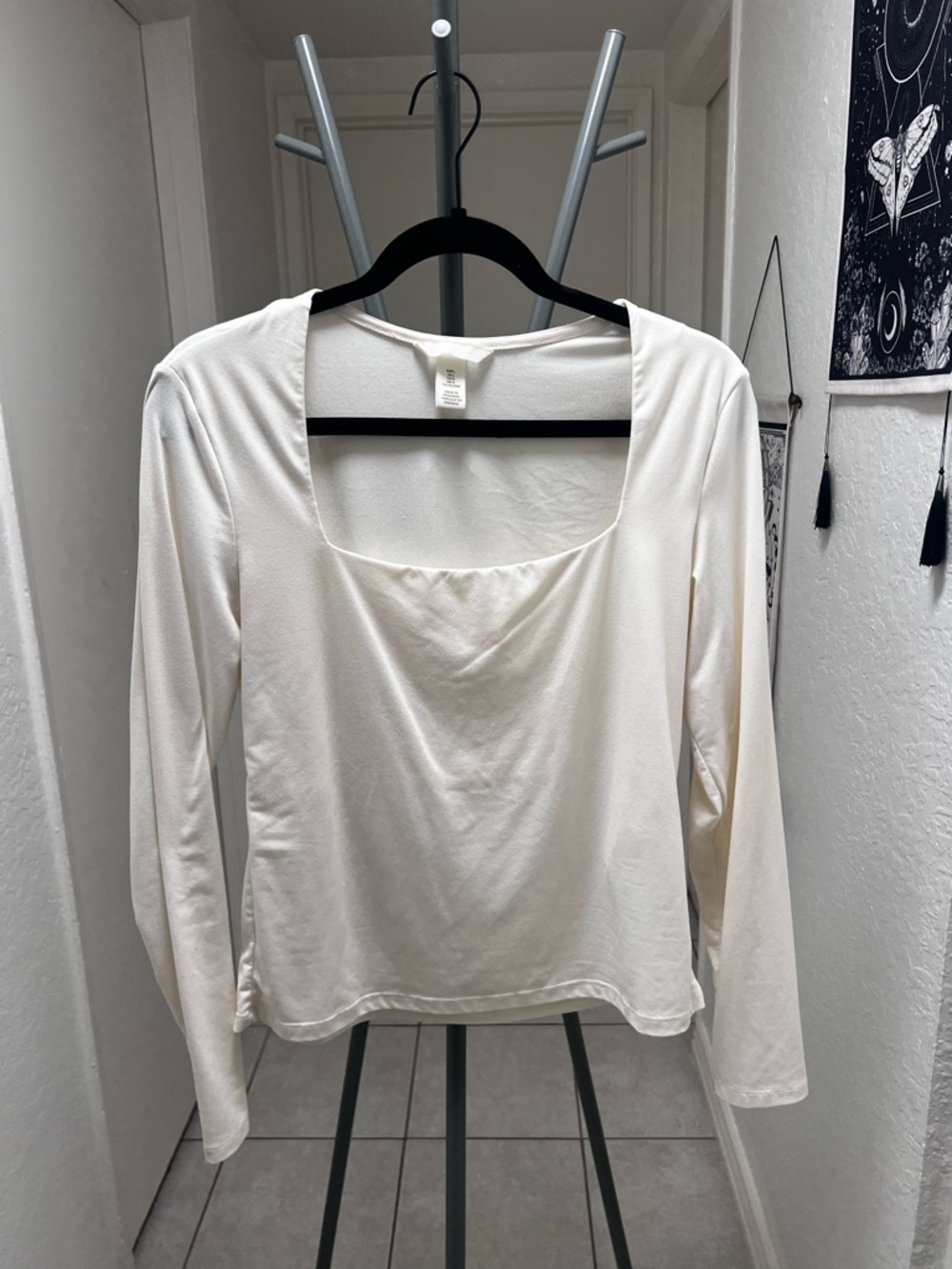 H&M White Square Neck Long Sleeve Top - Picture 2 of 4
